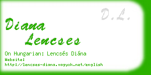 diana lencses business card
