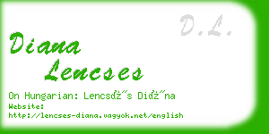 diana lencses business card